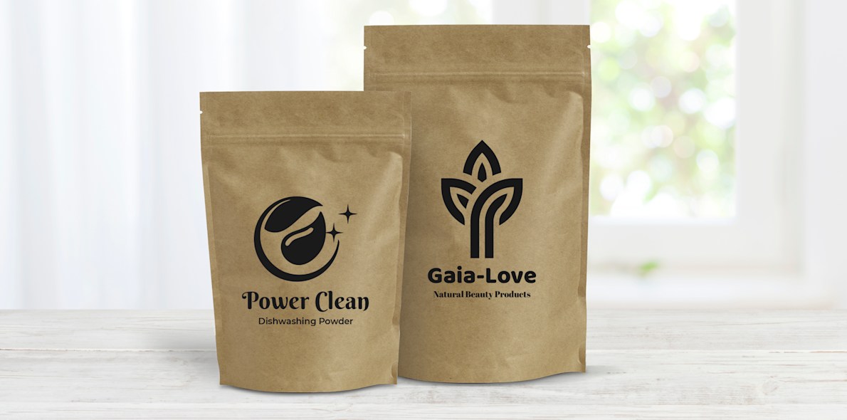 Custom printed kraft sales stand up pouches